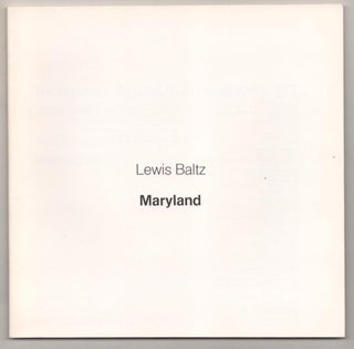 Item #186063 Maryland: The Nation's Capital in Photographs, 1976. Lewis BALTZ, Jane Livingston