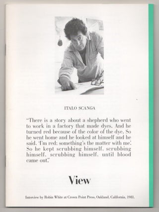 Item #186101 View: Vol. III No. 5 September 1981 - Italo Scanga. Robin WHITE, Italo Scanga