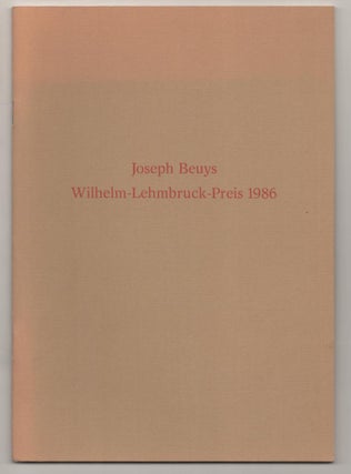 Item #186748 Joseph Beuys: Wilhelm-Lehmbruck-Preis 1986. Joseph BEUYS