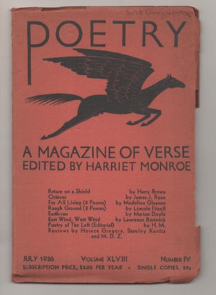 Item #186876 Poetry A Magazine of Verse July 1936 Volume XLVIII Number IV. Harriet MONROE