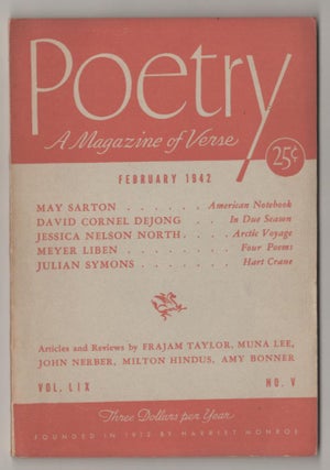 Item #187141 Poetry: A Magazine of Verse February 1942 Vol. LIX No. 7. George DILLON, May...