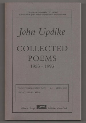 Item #187501 Collected Poems 1953-1993 (Uncorrected Proof). John UPDIKE