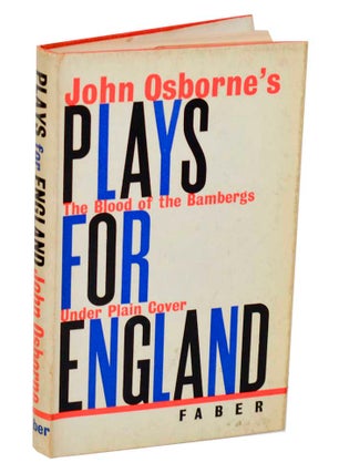Item #188796 Plays for England. John OSBORNE