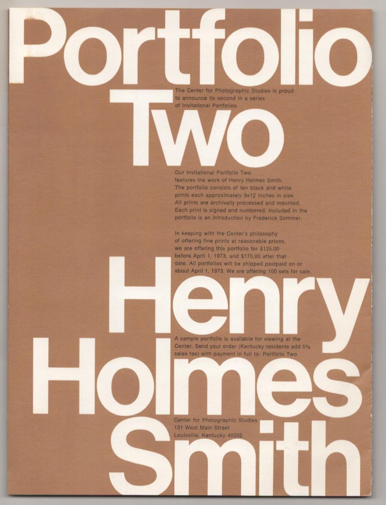 Item #188997 Henry Holmes Smith: Portfolio Two. Henry Holmes SMITH.