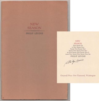 Item #189375 New Season (Signed First Edition). Philip LEVINE
