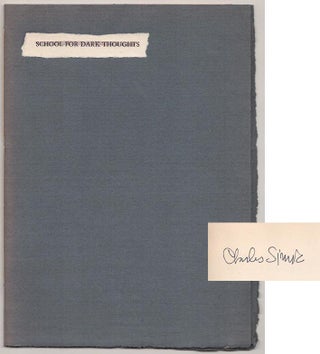 Item #189401 School For Dark Thoughts (Signed First Edition). Charles SIMIC