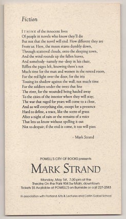Item #189645 Fiction. Mark STRAND