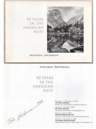 Item #189967 90 Years in the American West (Signed First Edition). Ansel ADAMS, Bob Kolbrener