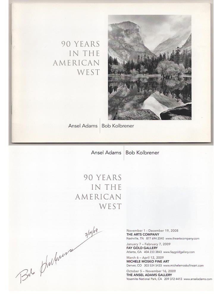 Item #189967 90 Years in the American West (Signed First Edition). Ansel ADAMS, Bob Kolbrener.