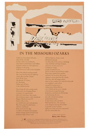 Item #190027 In The Missouri Ozarks (Signed Broadside). Mona VAN DUYN, Karyl Klopp