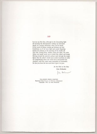 Item #190053 169 (Signed Broadside). John HOLLANDER