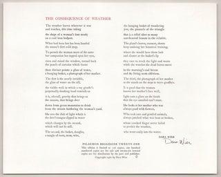 Item #190082 The Consequence of Weather (Signed Broadside). Dara WIER