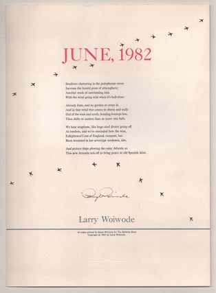 Item #190087 June, 1982 (Signed Broadside). Larry WOIWODE