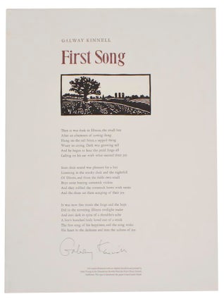 Item #190277 First Song (Signed Broadside). Galway KINNELL