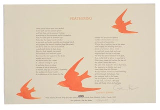 Item #190278 Feathering (Signed Broadside). Galway KINNELL