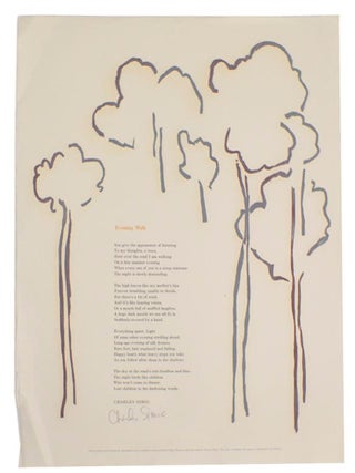 Item #190280 Evening Walk (Signed Broadside). Charles SIMIC