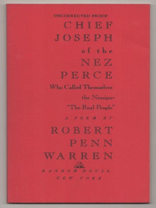 Item #190341 Chief Joseph Of The Nez Perce. Robert Penn WARREN