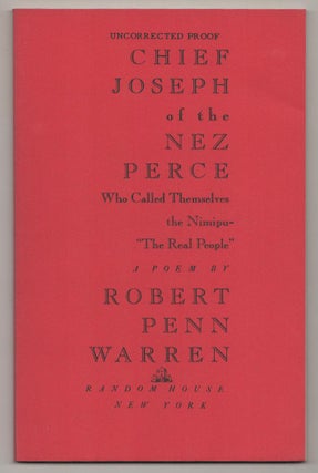 Item #190341 Chief Joseph Of The Nez Perce. Robert Penn WARREN