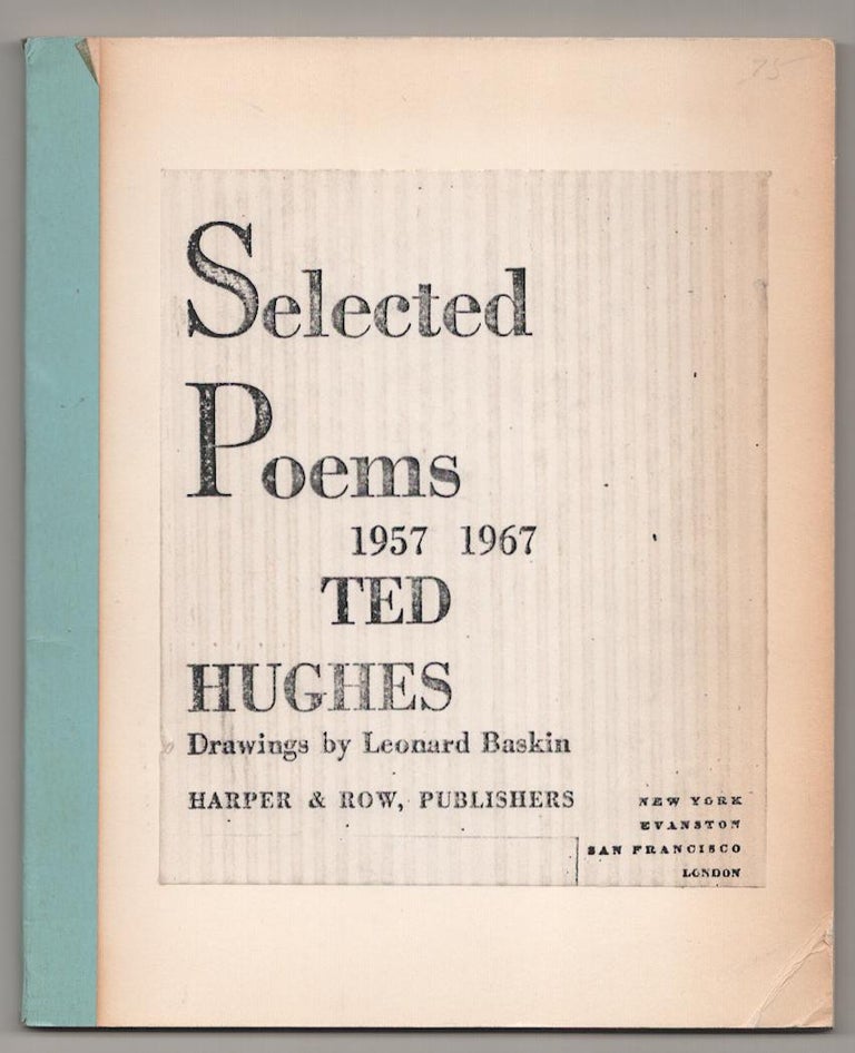 Item #190496 Selected Poems 1957-1967. Ted HUGHES, Leonard Baskin.
