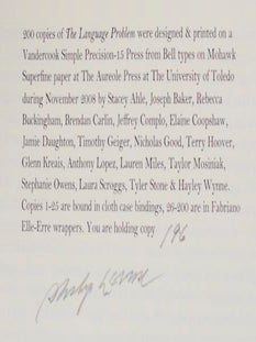 The Language Problem (Signed Limited Edition)