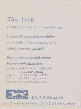 Earth Walk: New and Selected Poems