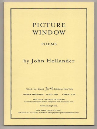 Item #191004 Picture Window. John HOLLANDER
