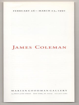 Item #191141 James Coleman. James COLEMAN, Anne Rorimer