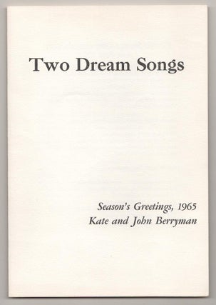 Item #191143 Two Dream Songs. John BERRYMAN