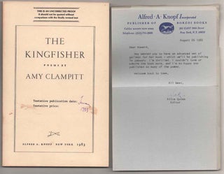 Item #191144 The Kingfisher. Amy CLAMPITT