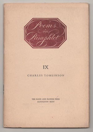 Item #191176 Relations and Contraries. Charles TOMLINSON