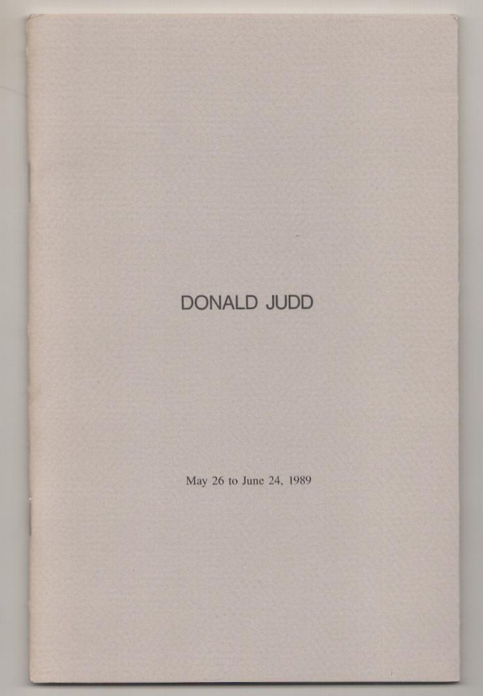 Item #191354 Donald Judd. Donald JUDD.