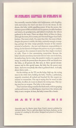 Item #191412 Time's Arrow. Martin AMIS