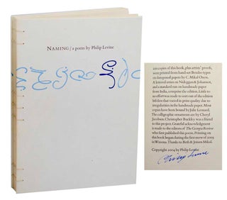 Item #192278 Naming (Signed First Edition). Philip LEVINE