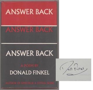 Item #192516 Answer Back (Signed First Edition). Donald FINKEL