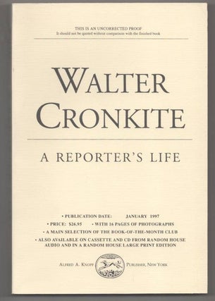 Item #192676 A Reporter's Life. Walter CRONKITE