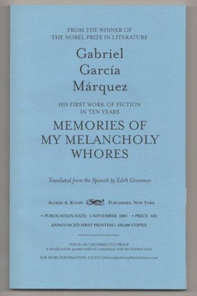 Item #192707 Memories of My Melancholy Whores. Gabriel GARCIA MARQUEZ