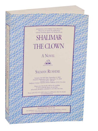 Item #193862 Shalimar the Clown. Salman RUSHDIE