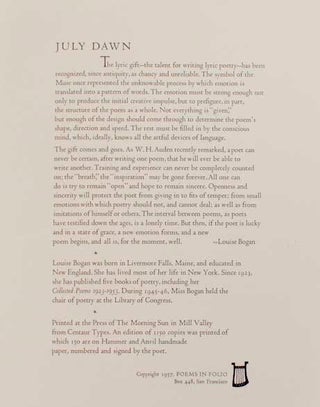 July Dawn (Signed Broadside)