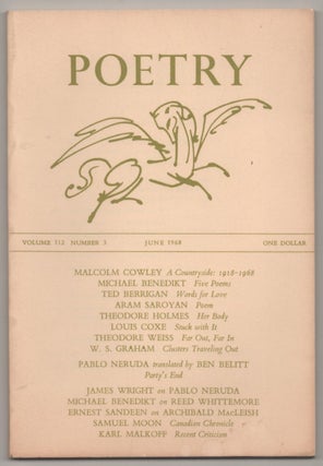 Item #194900 Poetry Volume 112 Number 3 June 1968. Henry RAGO