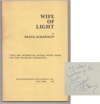 Item #195529 Wife of Light (Signed). Diane ACKERMAN