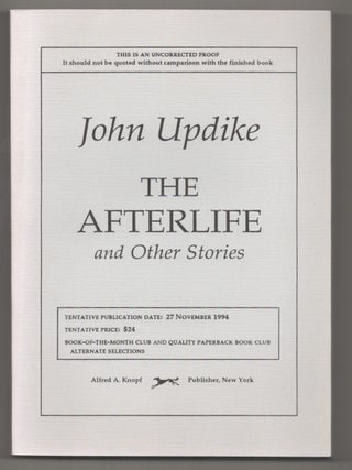 Item #195892 The Afterlife and Other Stories (Uncorrected Proof). John UPDIKE