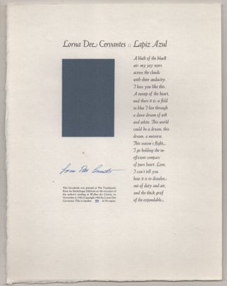 Item #195917 Lapiz Azul (Signed Broadside). Lorna Dee CERVANTES