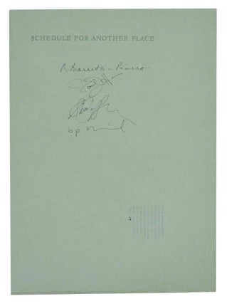Item #196463 Schedule for Another Place (Signed Broadside). Paul DUTTON, bp Nichol, Steve...