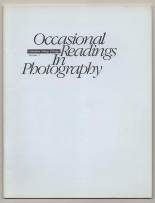 Item #197276 Occasional Readings in Photography Number 2: Art, Photography and Marketing....