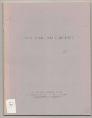 Item #197288 Sonya Noskowiak Archive. Donna BENDER, Jan Stevenson, Terence R. Pitts, Sonya...