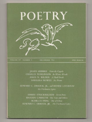 Item #197682 Poetry Magazine, Vol. 107 Number 3, December 1965. Henry RAGO, Charles...