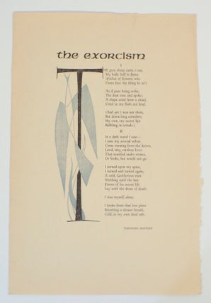 Item #199075 The Exorcism. Theodore ROETHKE