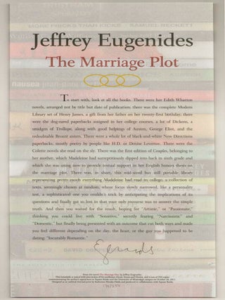 The Marriage Plot (Signed Broadside. Jeffrey EUGENIDES.