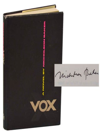 Item #200627 Vox (Signed First Edition). Nicholson BAKER