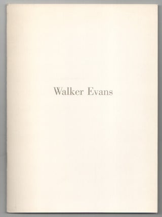 Item #201704 Walker Evans: Photographs 1930-1971. Walker EVANS